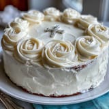 First Communion Cake White Roses