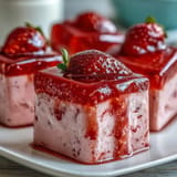 Strawberry Rose Gelatin Mosaic Cake