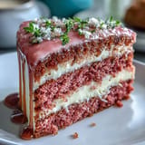 Bridal Shower Rosé Velvet Cake: moist pink layers, creamy frosting, dazzling gold accents.