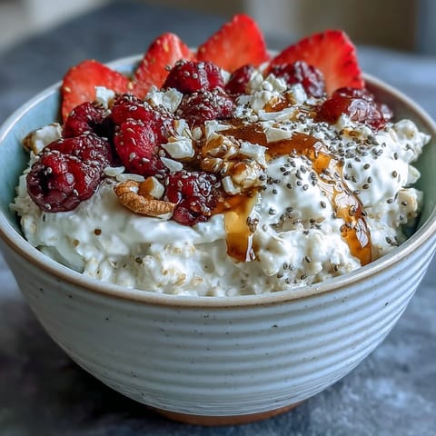 Healthy Easy Overnight Oats with Strawberry and Chia, layered with fresh berries and chia seeds for a vibrant, make-ahead breakfast.