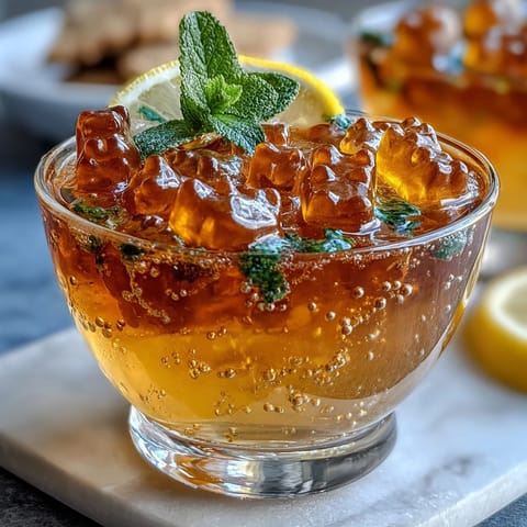 Vibrant gummy bear lemonade jelly cups with colorful candies suspended in refreshing citrus gelatin, perfect for summer parties and Instagram-worthy desserts.
