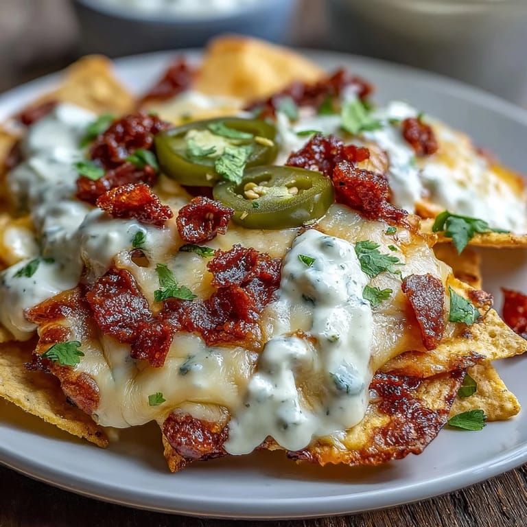 Creamy queso dip topped with savory chorizo, jalapeños, and cool sour cream, perfect for sharing at any celebration or party.