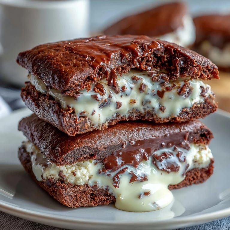 Decadent brownie cookies filled with creamy cheese—perfect for chocolate lovers craving a gooey, indulgent treat.