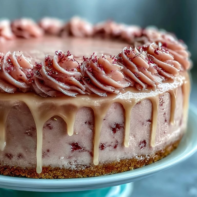 A stunning rosé velvet cake with gold drip, perfect for bridal showers and special celebrations.  