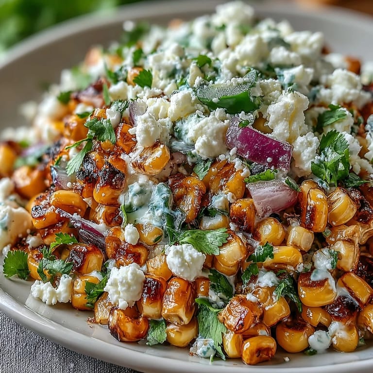 Delicious Mexican street corn salad, perfectly seasoned with cilantro and a fresh kick.