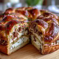 Savory Italian Easter Pie with Ricotta and Salami, baked golden and fragrant with a flaky pastry crust and hearty salami filling.  