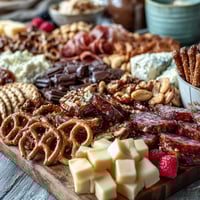 Festive grad party snack board with sweet and savory bites, perfect for celebrating graduates with colorful, shareable appetizers.