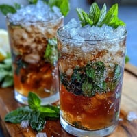 Kentucky Derby Mint Julep Mocktail with Fresh Mint and Crushed Ice in Silver Cup