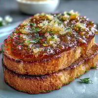 A jar of golden dandelion jelly with fresh lemon and honey, perfect for spreading on warm toast.